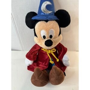 Vintage 2001 Sorcerer Mickey Mouse Fantasia Walt Disney Plush 11" No Tags Clean